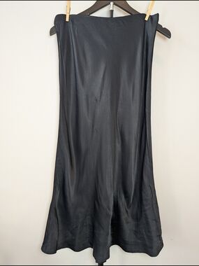 Anthrolologie Women's Size S Black Silky Maxi Midi Skirt